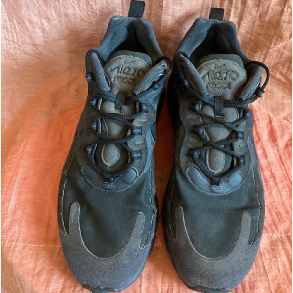 270 Air Nike Max React Shoes Black Men's Running 🌵9.5